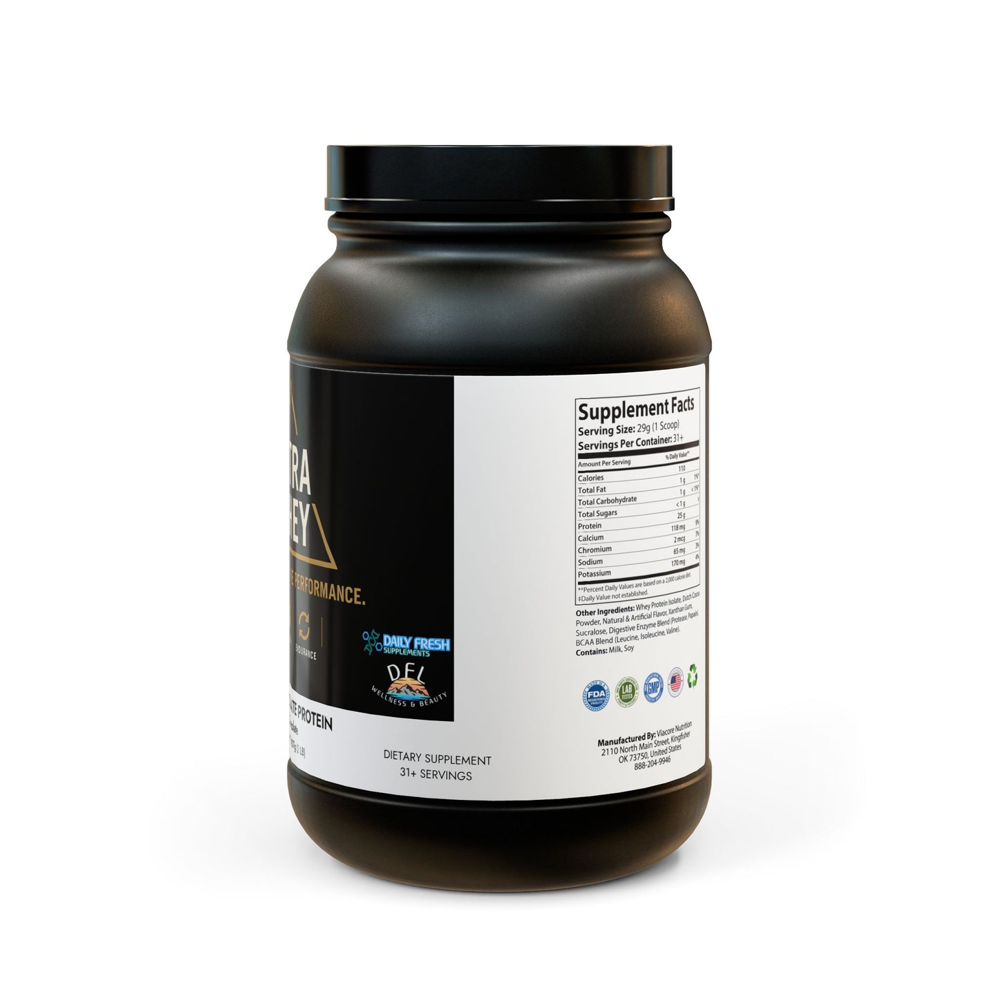 Whey Isolate Protein Supplement (907g, 2lb)
